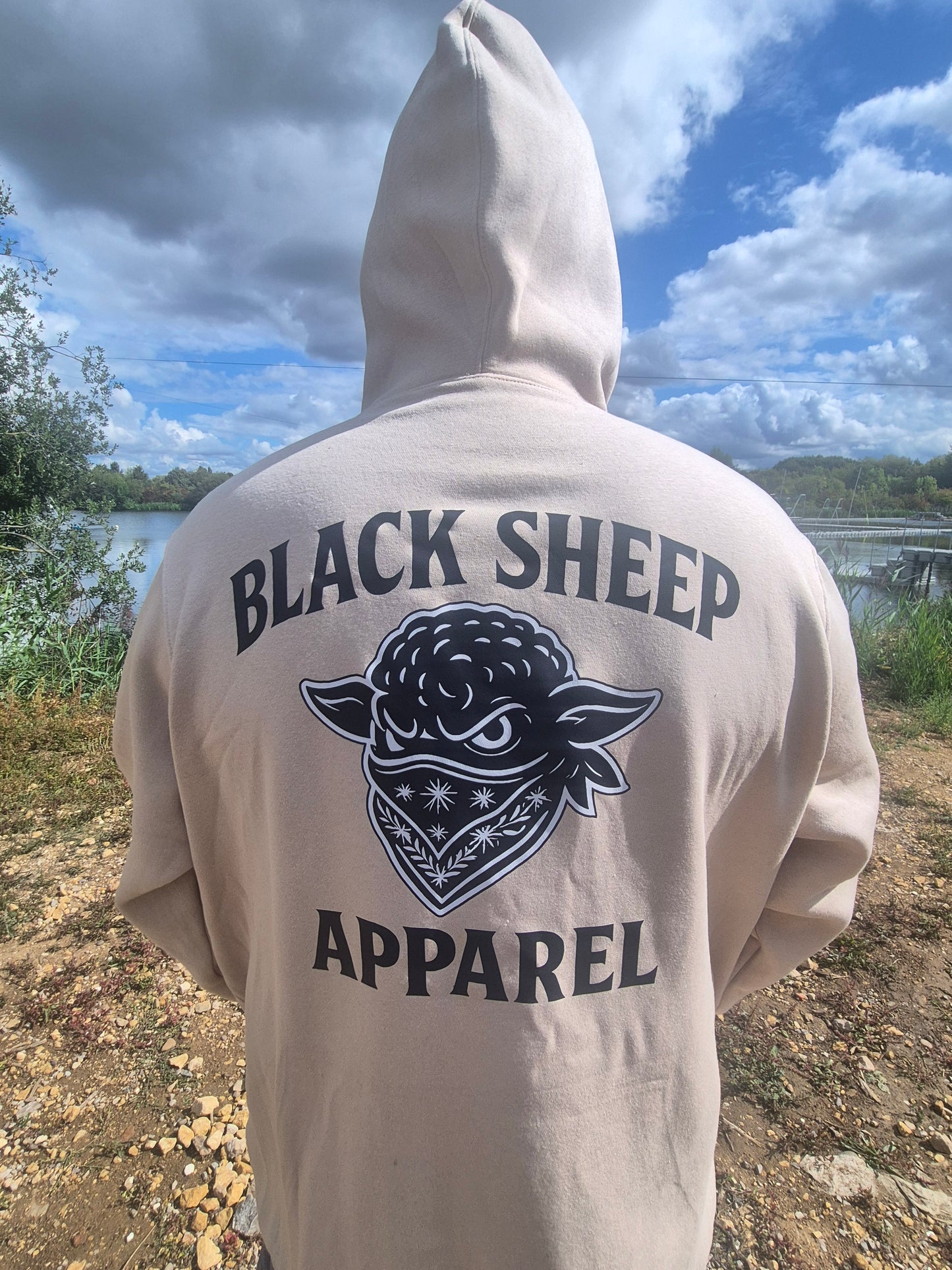 Hoodie Black and Beige