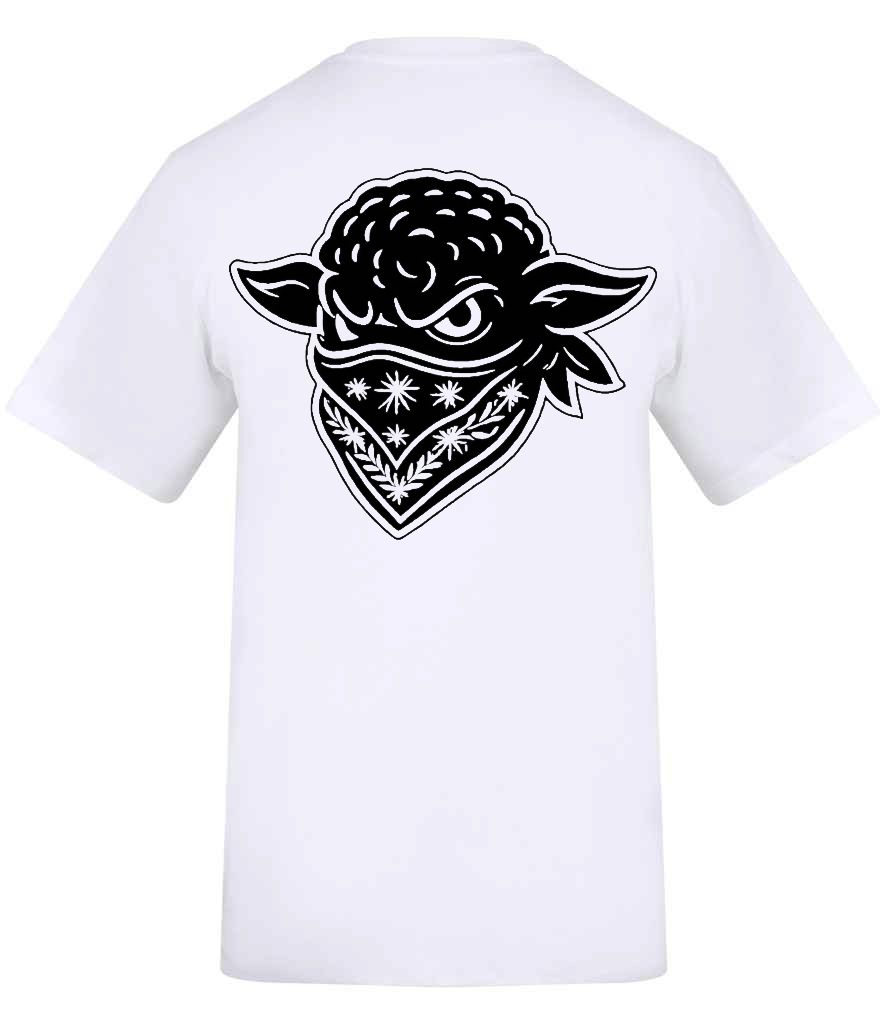 short sleeve T-shirt black and white with back and front print