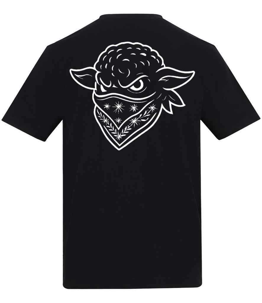 short sleeve T-shirt black and white with back and front print