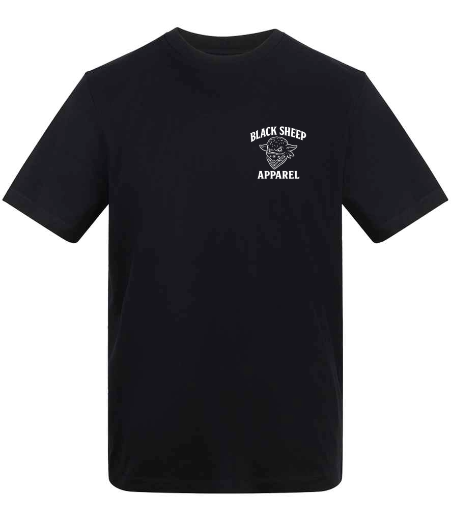 front logo black and white TEE