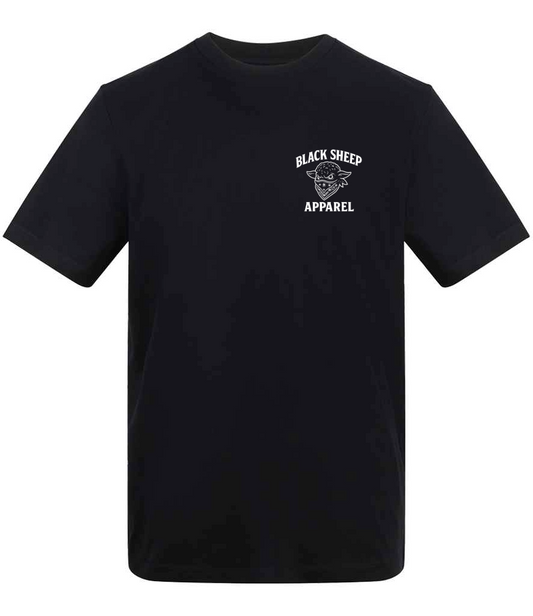 short sleeve T-shirt black and white with back and front print