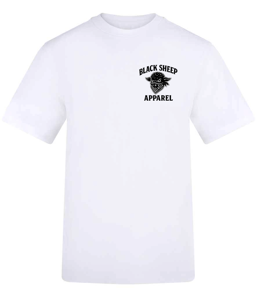 front logo black and white TEE