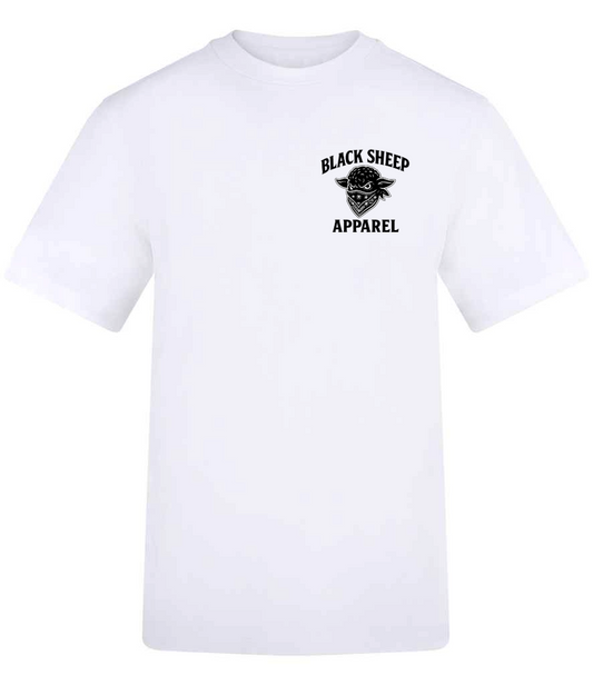 front logo black and white TEE
