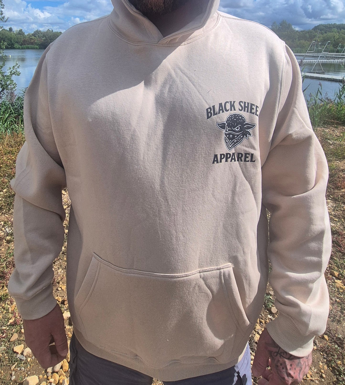 Hoodie Black and Beige
