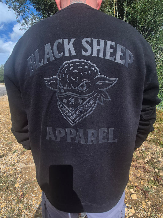 Sweatshirt black on black print