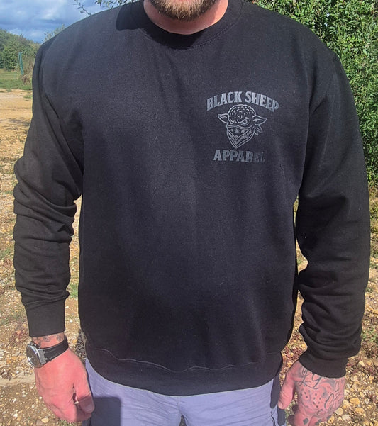 Sweatshirt black on black print