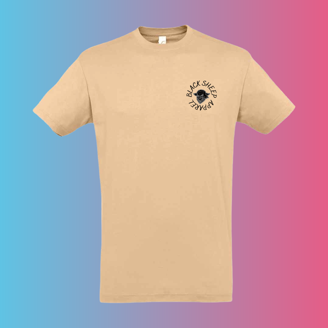 Sadness Tee pink logo front and back