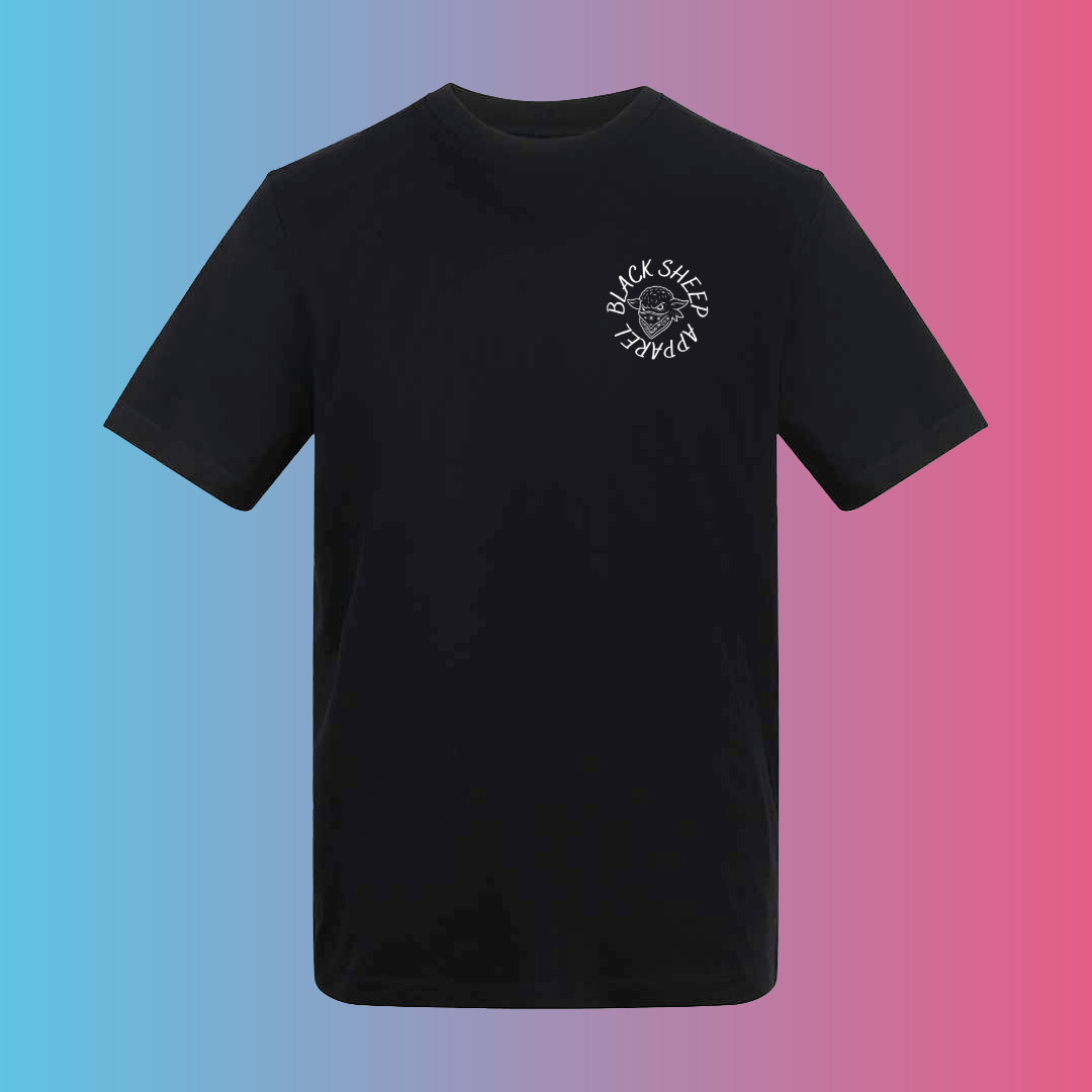 Sadness Tee pink logo front and back