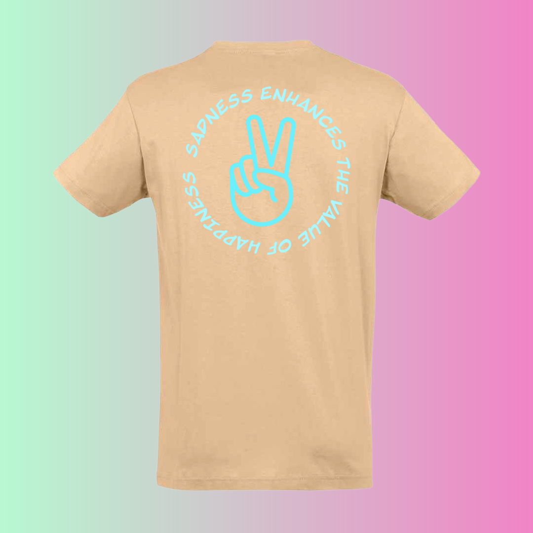 Sadness Tee blue print front and back