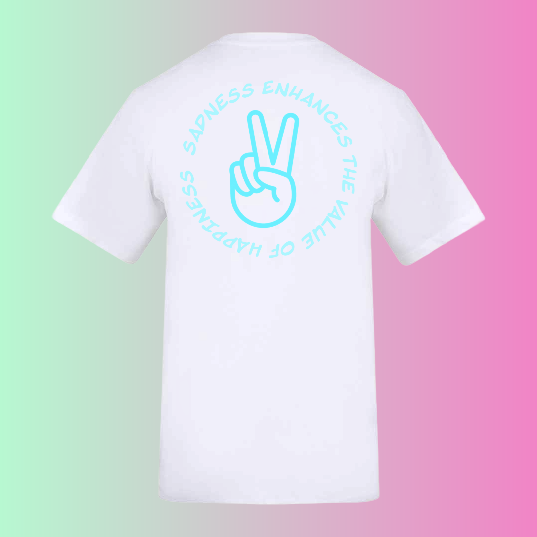 Sadness Tee blue print front and back